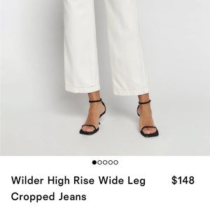 REFORMATION HIGH RISE WIDE LEG CROPPED JEAN IN ALMOND COLOR